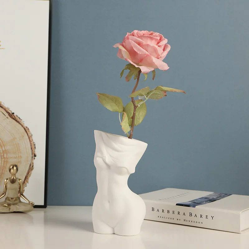 Hot Selling Nordic Solid Color Female Semi-nude Ceramic Vases