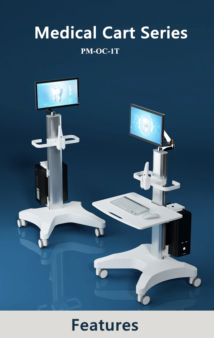 Medical Trolley Computer Cart with Steels Stand for Oral Scanner Medical Cart With Scanning instrument