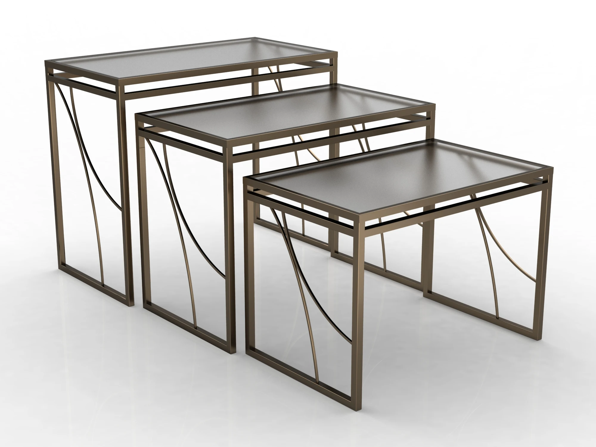 Best Seller Glass Nesting Side End Tables Set Small Stacking Drink Food Table