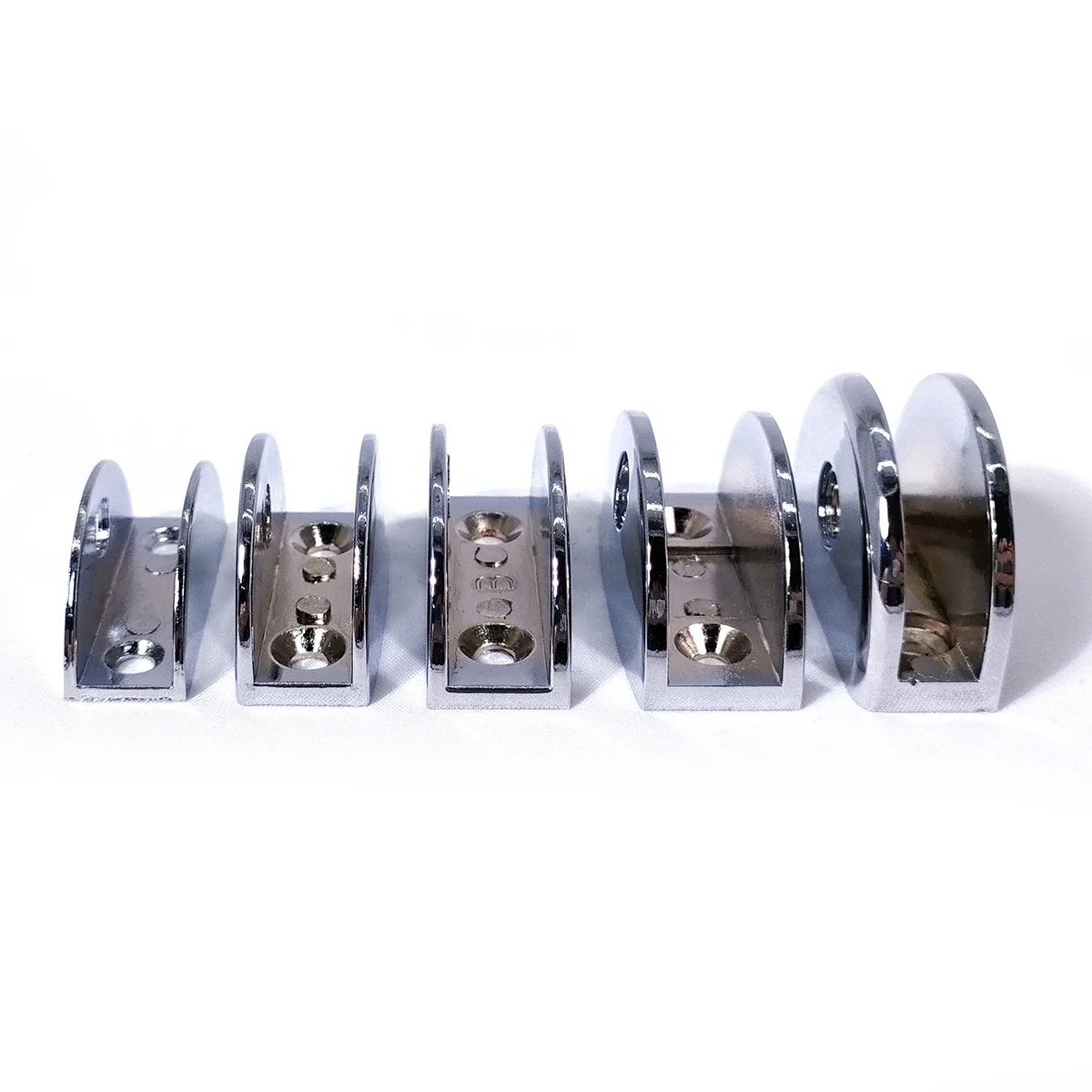 Stainless Steel Hardware Accessories Half Round Glass Clamp Clip for Shower Glass Shelf Bracket Stainless Steel Glass Clamp