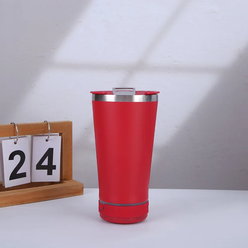 Custom Logo stainless double wall insulated opener 16oz beer mug music speaker 16oz beer mug with speaker