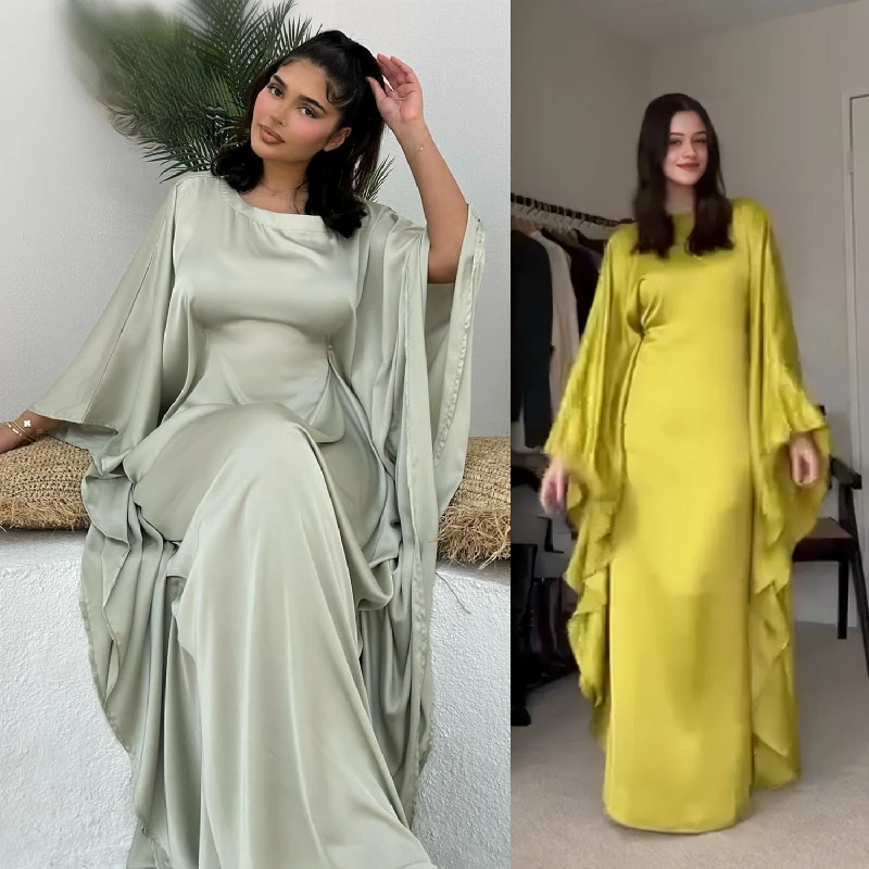 2024 Dubai Spring Summer Party Flash Shiny Cloth Dress Robe Lr816 Abaya Women Muslim Dress