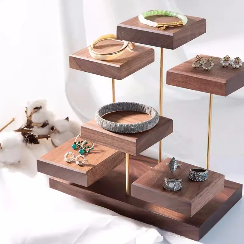 Wholesale Retail Wooden Display Stands High-end Display Props For Jewelry
