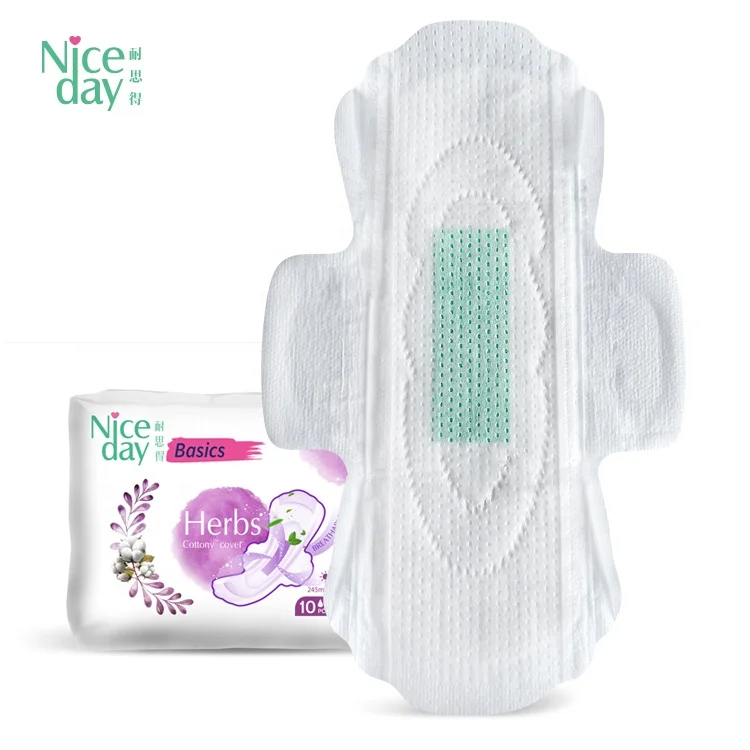 Healthy herb cool mint flavor pleasant aloe vera odor control niceday daily sanitary pad napkin