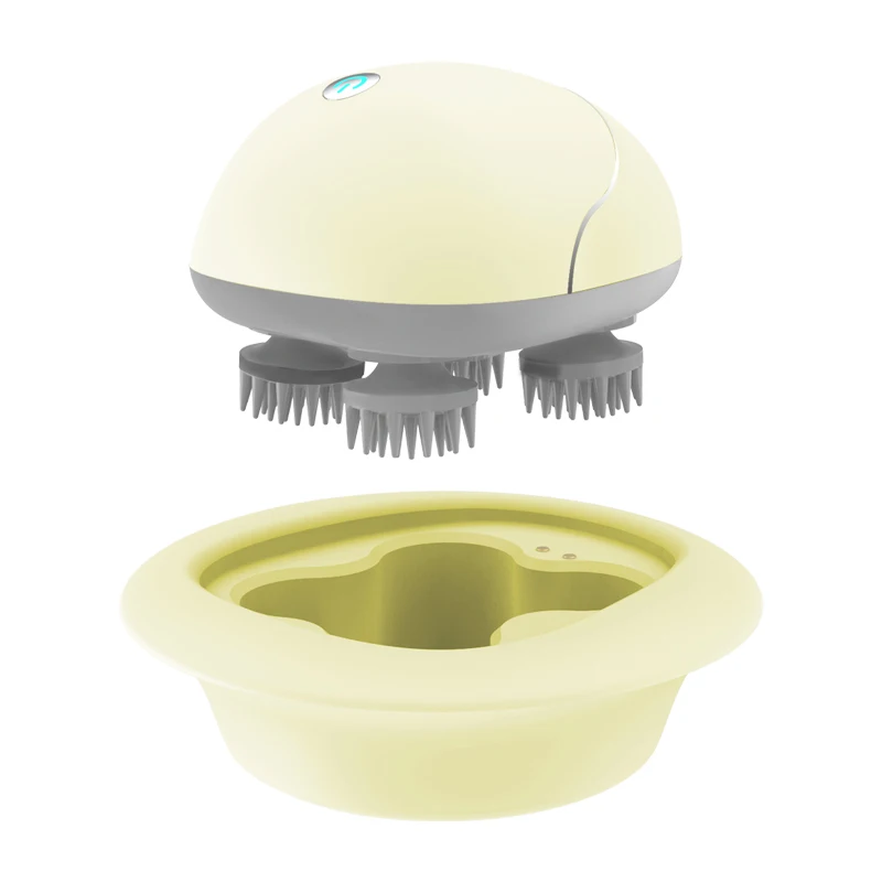 2020 electric IPx7 waterproof wireless vibrating silicone head massager claw Hand Held hair scalp massager for hair growth