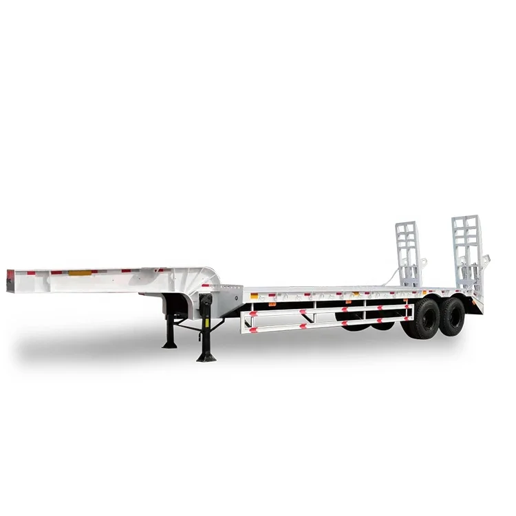 Factory Direct Sales 2 Axles  30 ton  Low Bed Loader Truck Semi Trailer