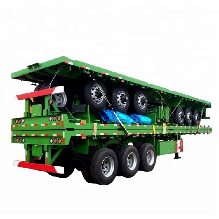 3 axle 40ft flatbed container semi trailer with 11r 22.5 tire for sale Africa