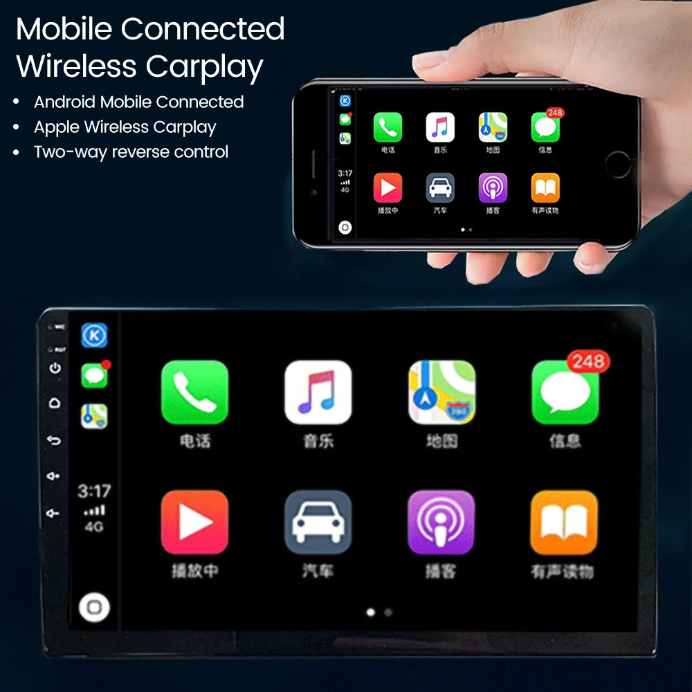 2 Din Autoradio Gps Navigation Car Audio Player Stereo Android Radio