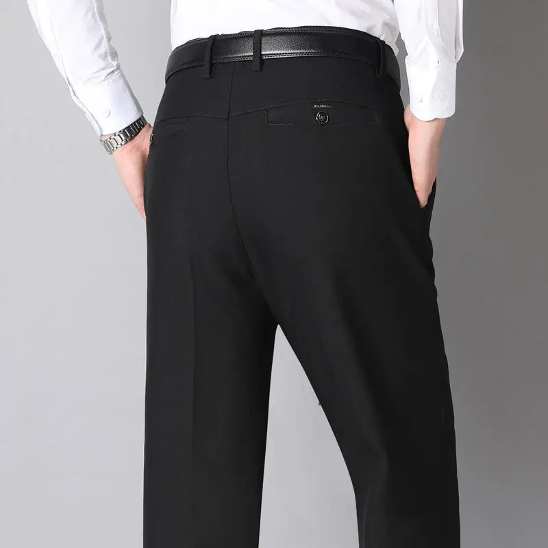 Oversize Pleeted Side Stripe White Black Suits Cotton Formal Pants Adjustable Dress Jumpsuit Casual Chino Trousers For Men