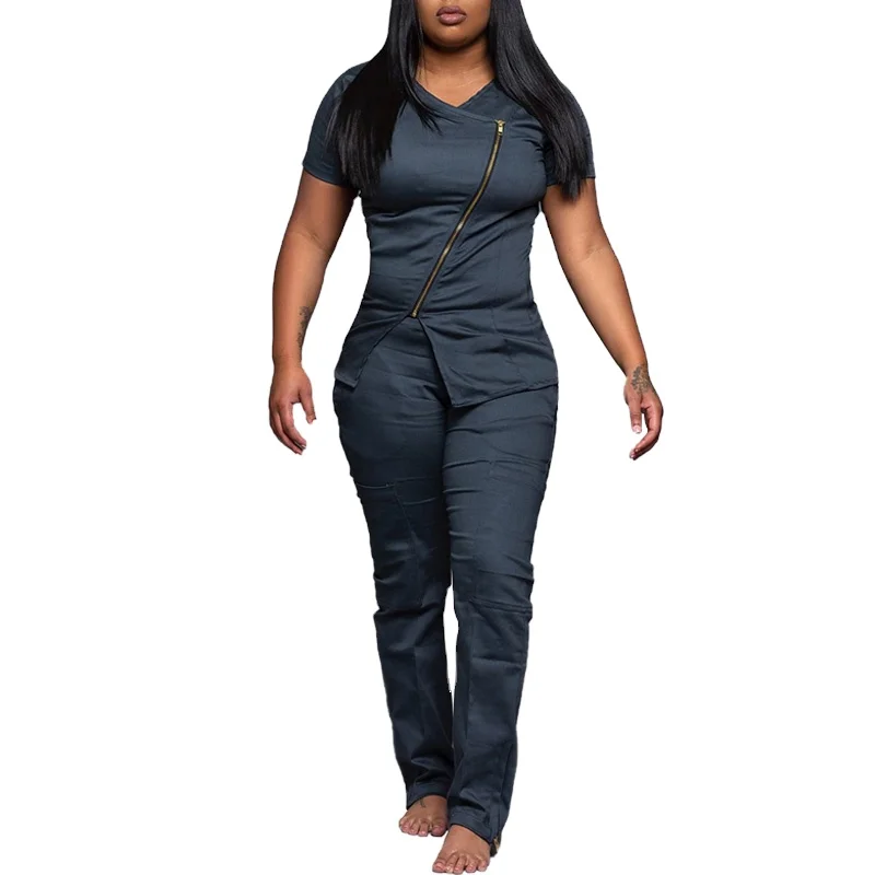 OEM Factory Ladies Button Closure Nurse Hospital Uniform Women New Style Fashionable V-neck