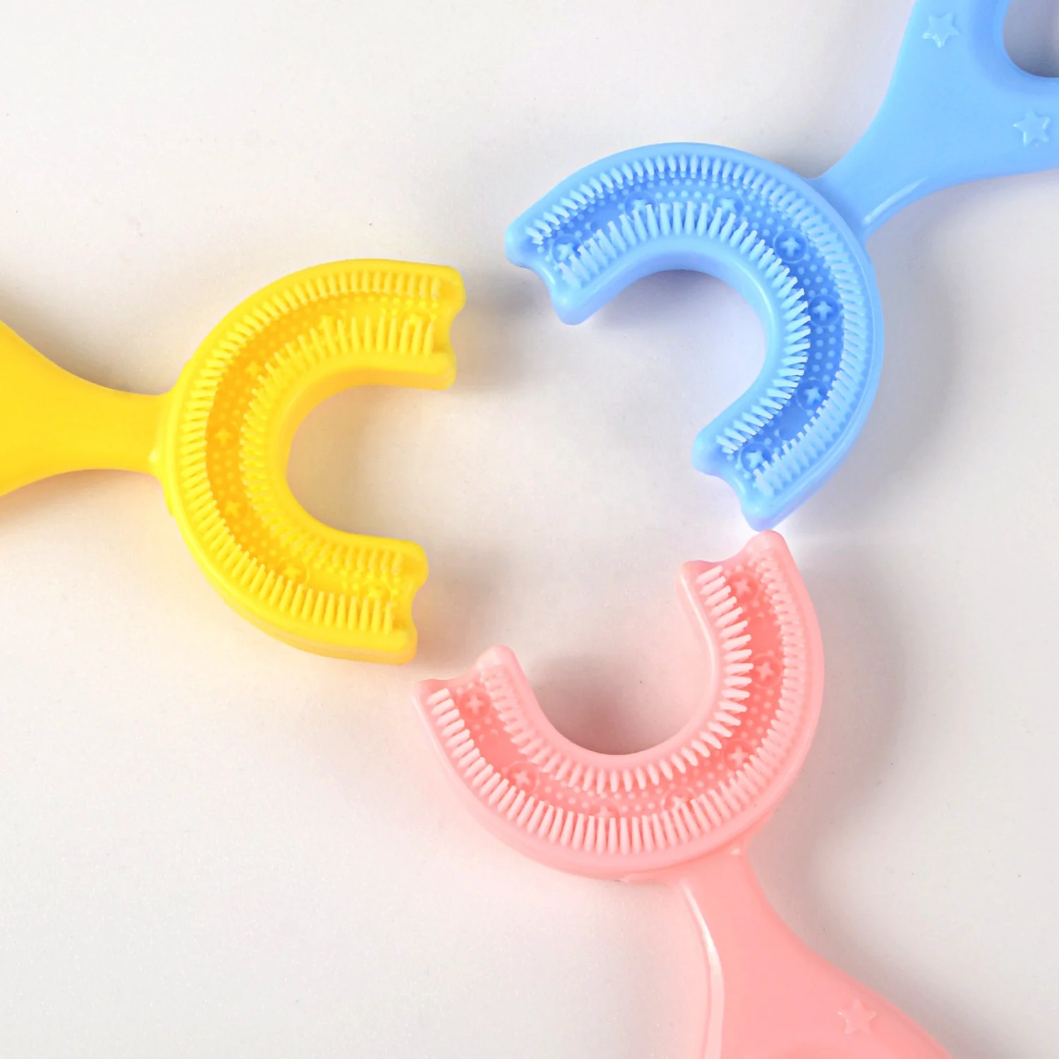 CASA Colorful Wholesale Trend Safety Material Silicone 360 U Shape Toothbrush Kids For Children Manual Tooth Brush