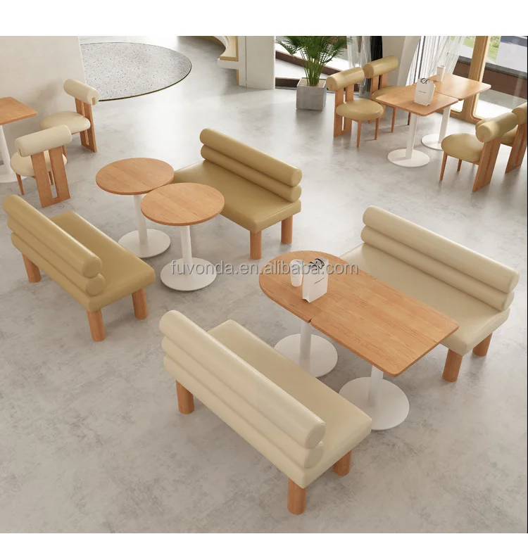 Fuvonda dining room furniture Dessert shop Lobby area coffee dinning chair set for Restaurant Cafe Milk Tea shop booth sofa