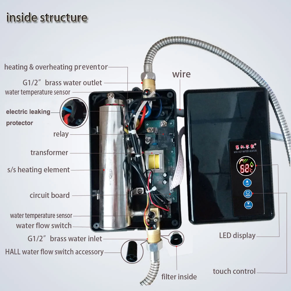 110v Factory Price Instant Electric Water Heaters Instant Water Heater Shower  Calentadores De Agua Electrico