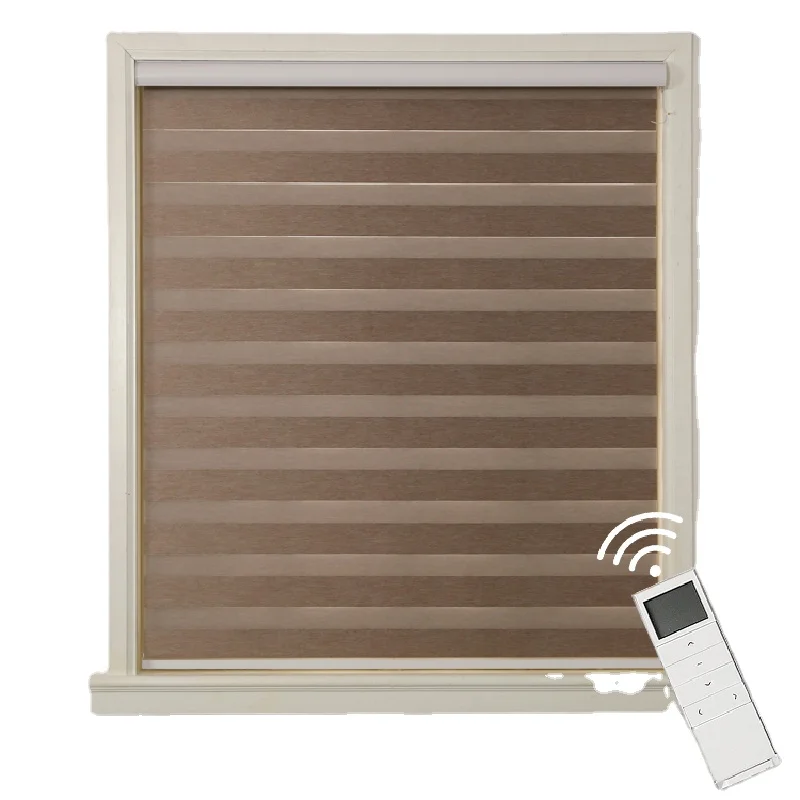 zebra roller blinds 100% blackout roller motorized day and night control Zebra Window Blinds