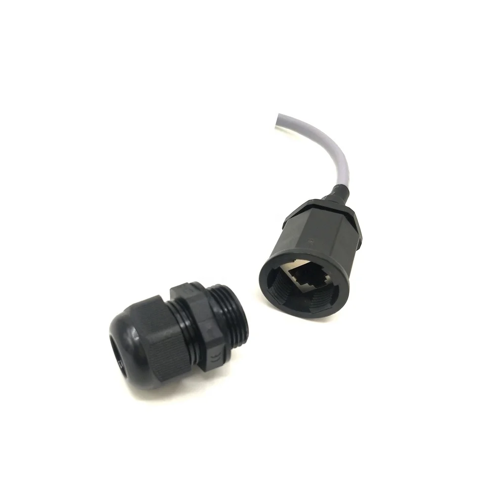 RJ45 Interface Ethernet LAN M22 IP68 Waterproof Connector 22cm Long Cable