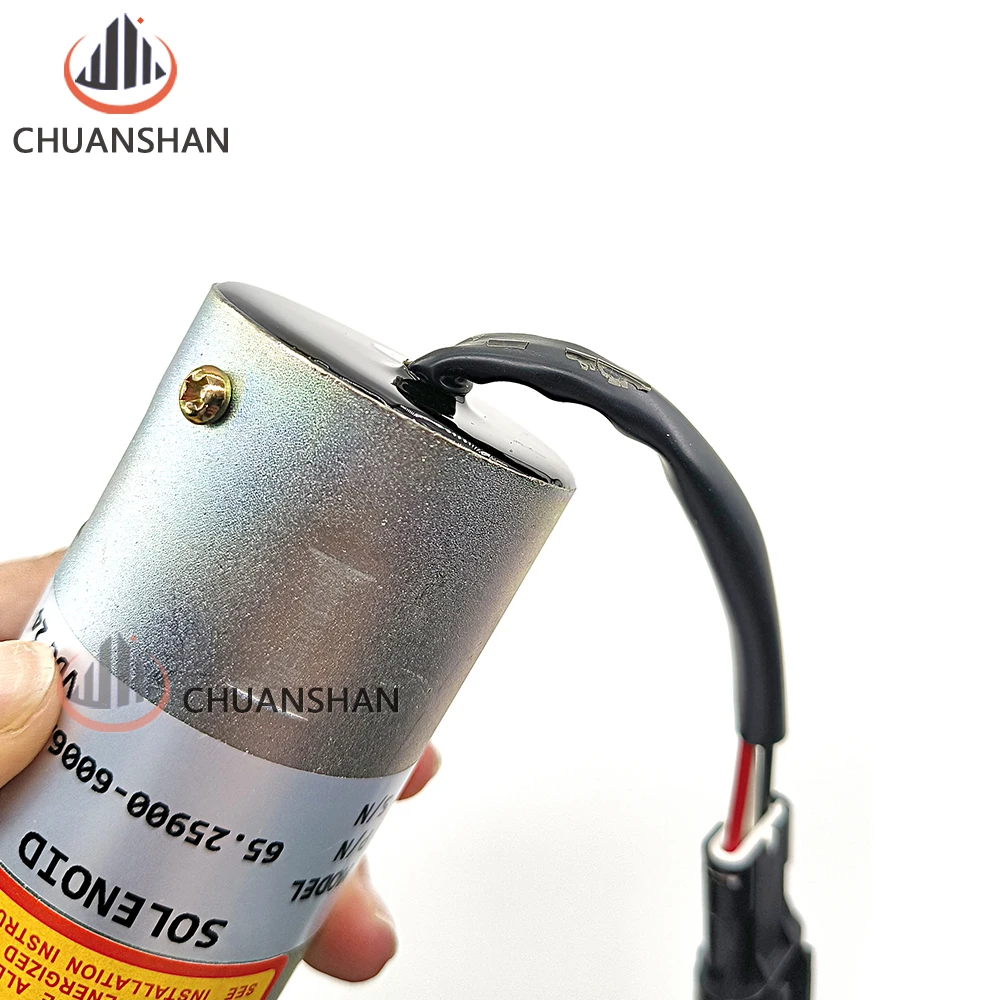 300743-00068 Shutdown Solenoid 24V 65.25900-6006A Compatible with Daewoo Doosan Engine D1146T P158LEP180LE P222LE