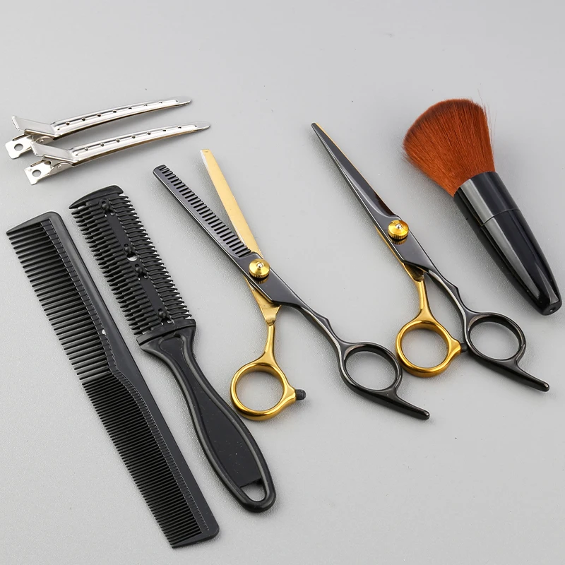 11PCS Hair Scissor set home use Hairdressing Scissors Kit Hair Clipper Thinning cutting Scissors Barber haircut sets For Barber