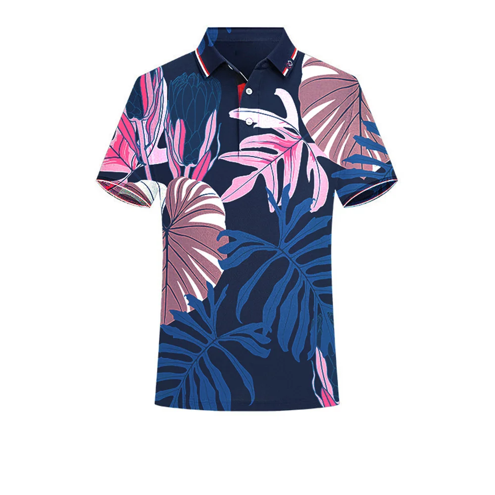 Новая гавайская рубашка с коротким рукавом и принтом, мужские пляжные Топы в полоску с пальмовыми листьями, модные мужские рубашки оптом