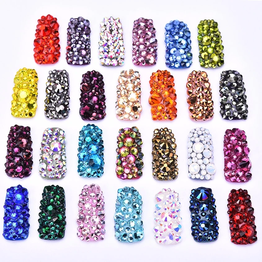 Yantuo SS6 SS8 SS10 SS12 SS20 SS30 кристалл ab белый bling дизайн ногтей Стразы с объемной большой
