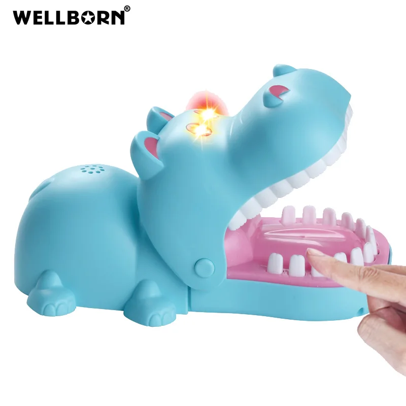Dinosaur Dentist Classic Bite Finger Game Dino Toy Funny Family Party Tabletop Board Game with LED Light and Sound