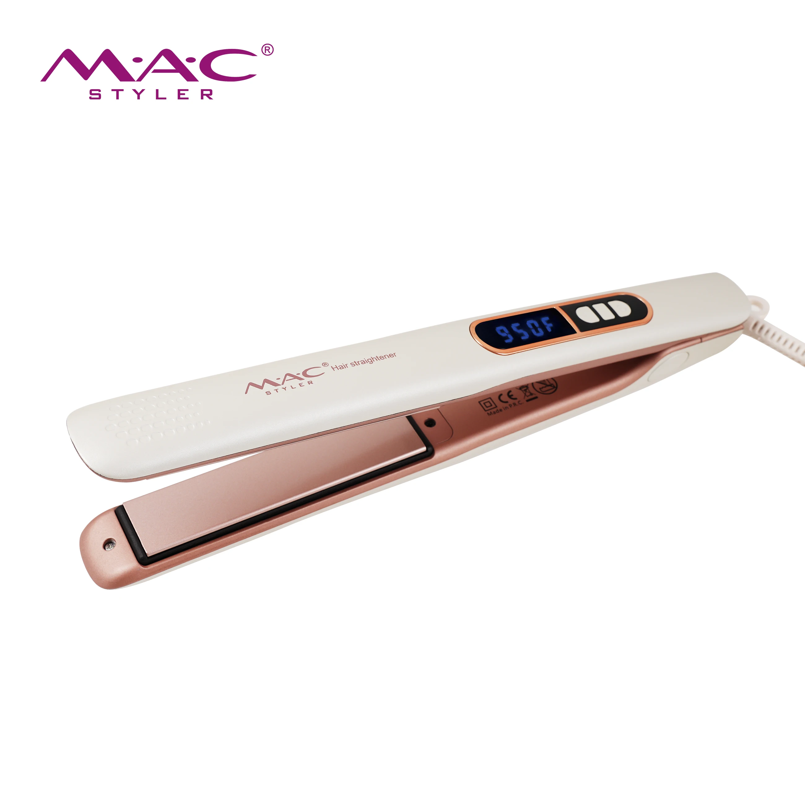 Professional White Color 950F Hair Flat Iron Tourmaline Ceramic Flat Irons Hair Straightener With Private Label