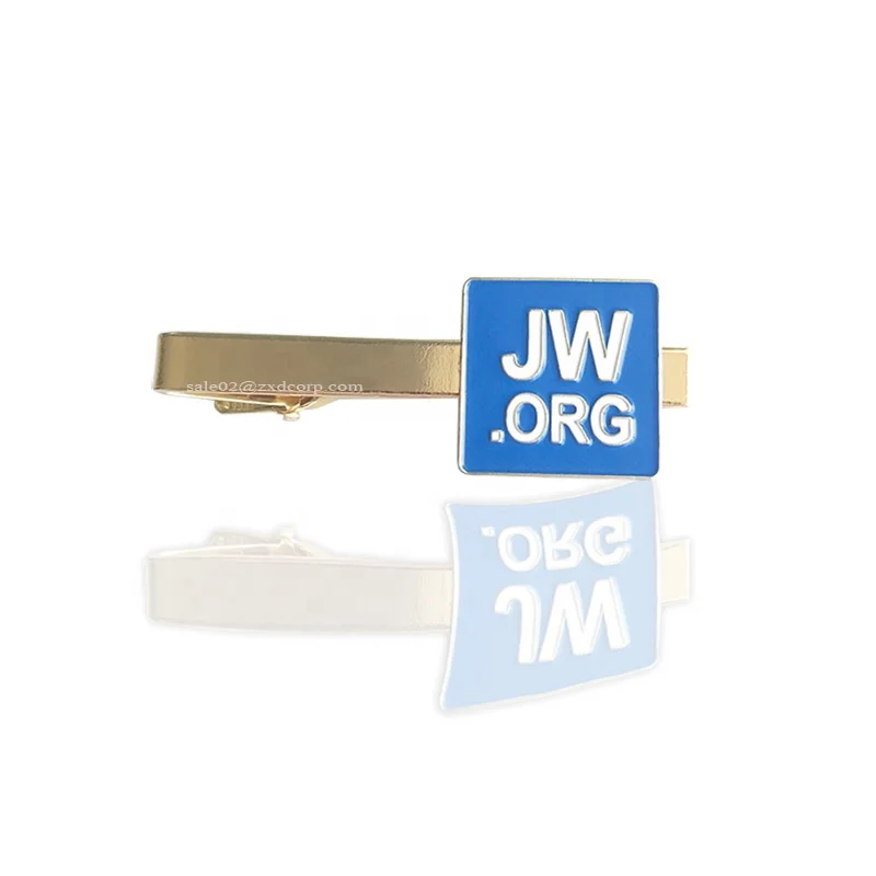 
Fashion accessory custom hot selling JW.ORG metal brass promotional tie clips 