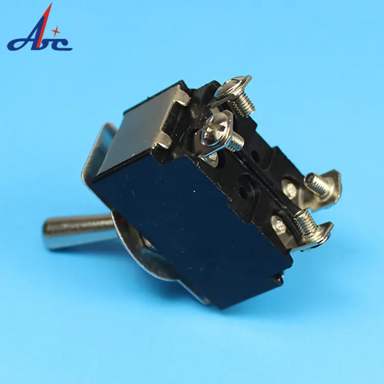 On Off On Metal 3 Position DPDT Momentary Black Toggle Switch Right Angle Toggle Switch With Cover