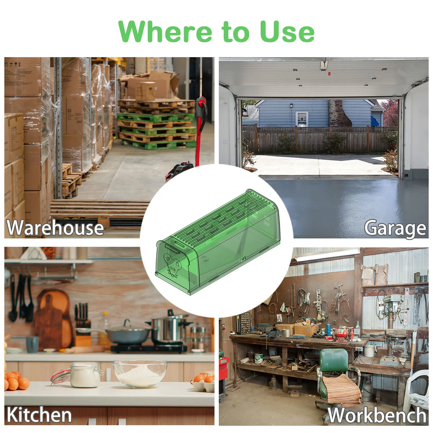 Economic Useful Reusable Rat Mice Traps Green Transparent Humane Mouse Trap Household Mice Cages Rat Trap