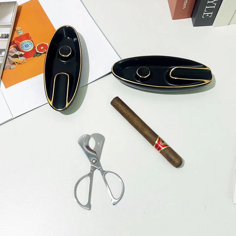 Керамическая пепельница для рекламы в уникальной овальной форме лодки индивидуальная сигар отеля фарфоровая офиса