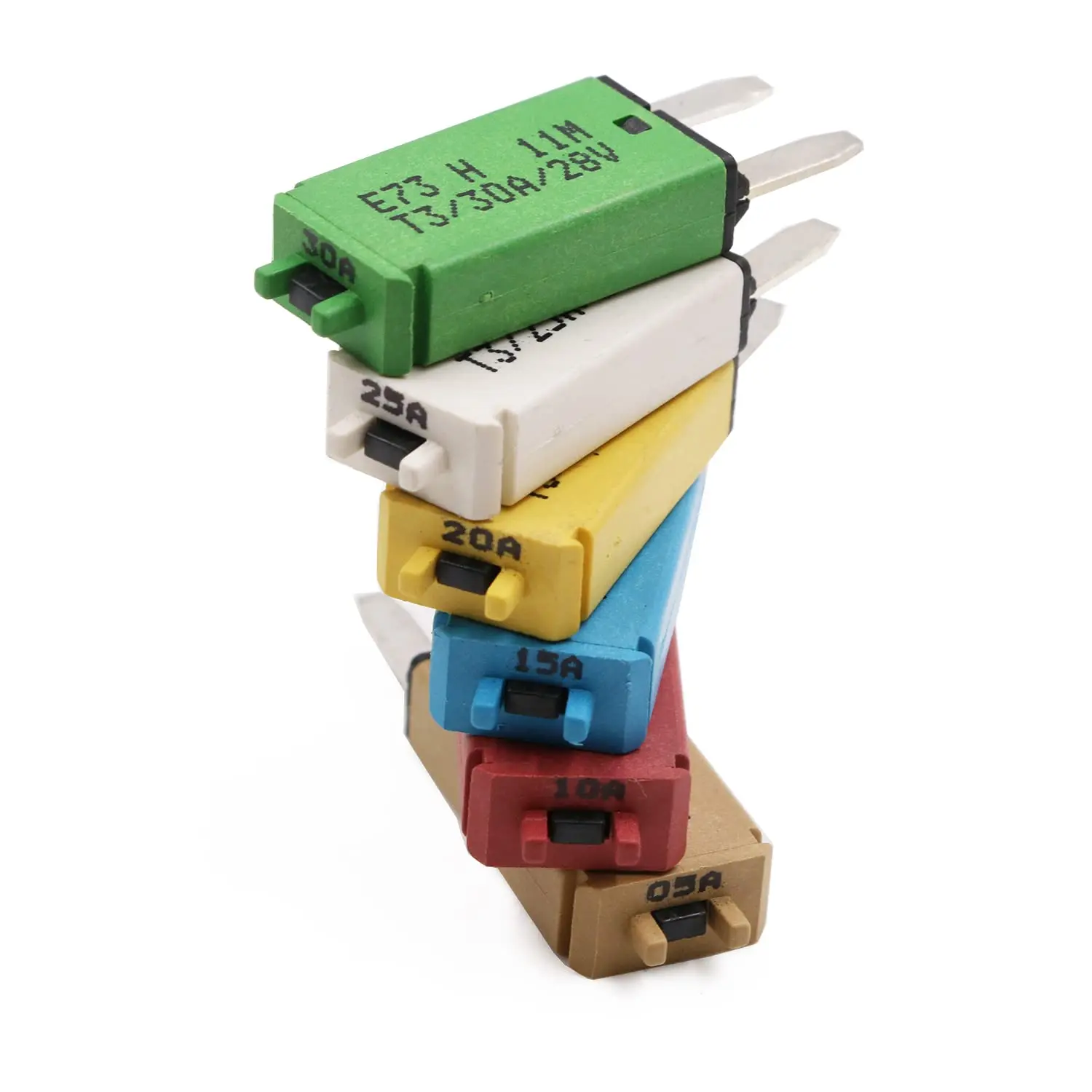 2V 24V ATM Circuit Breaker Fuse Blade-Style Manual Reset 5A, 10A, 15A, 20A, 25A, 30A Mini Type 3 Fuses Breakers