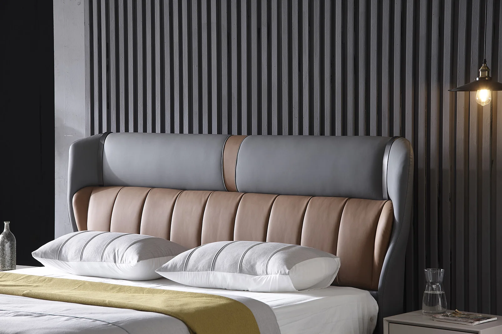 High Quality  modern style king size leather bed 1.8 m double bed for bedroom