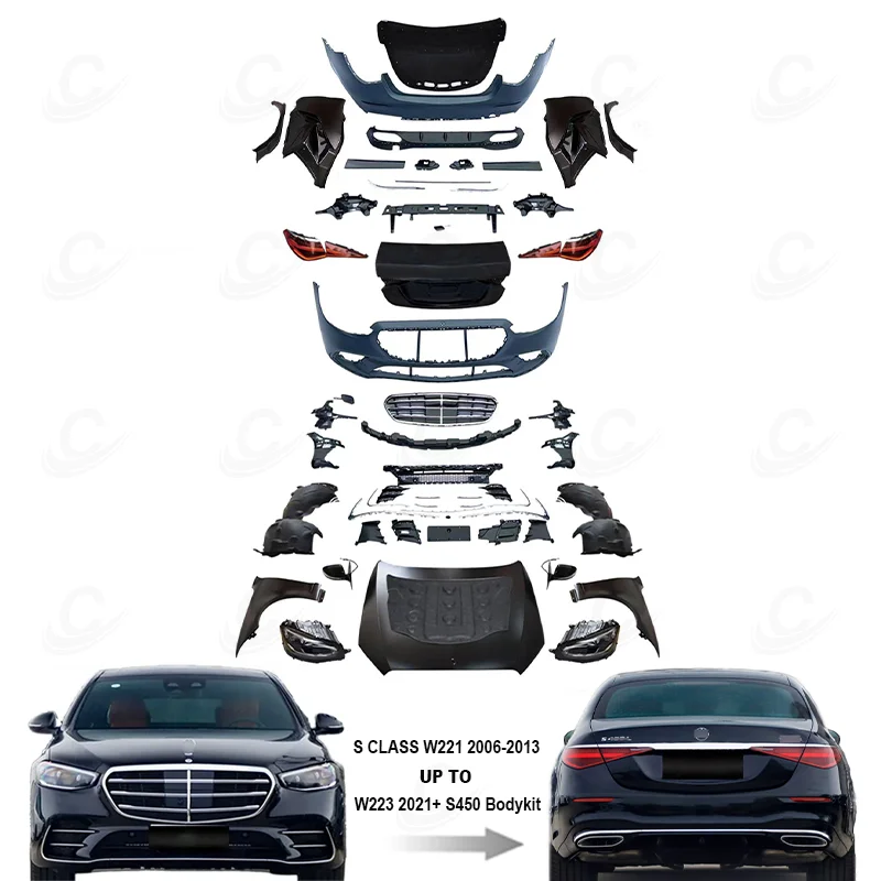 W221 Facelift Upgrade W223 S450 Body Kit For Mercedes S Class W221 2006-2013 Upgrade W223 2021+ S450amg Model