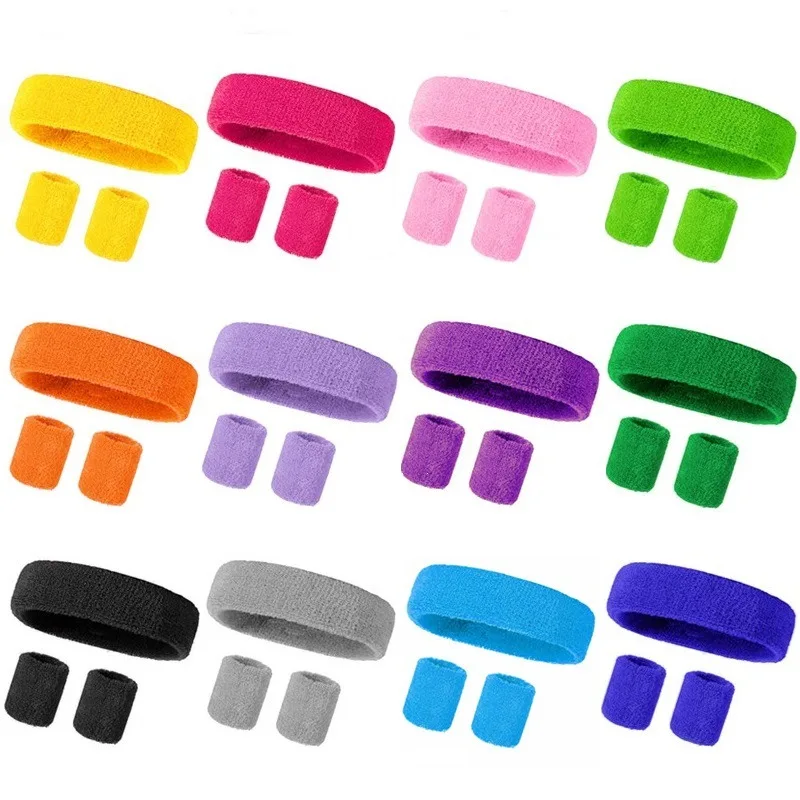 Wholesale 3 Pieces Sports Wristband Headband For Women Men