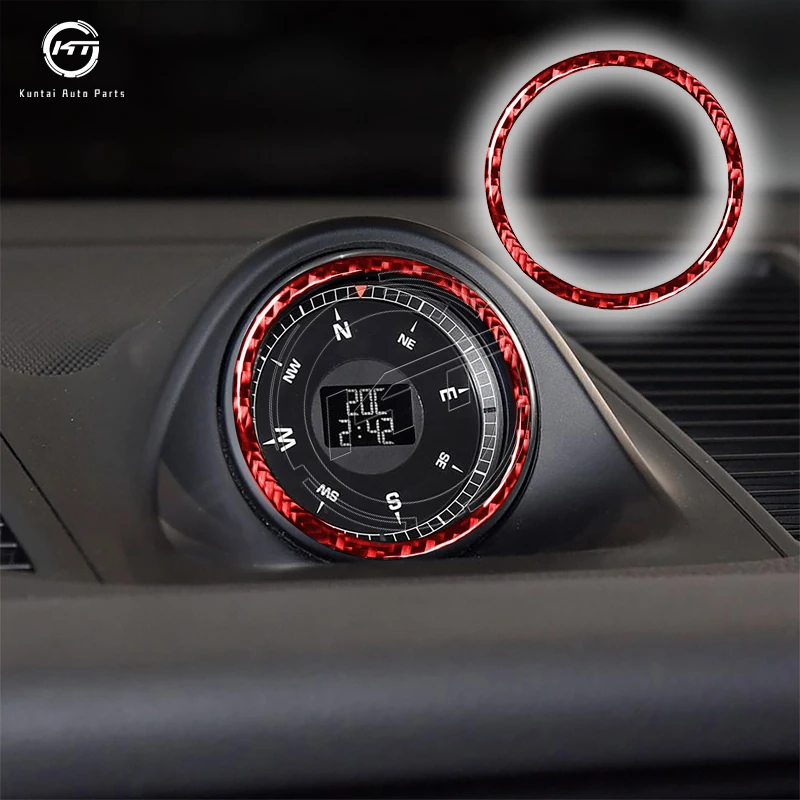 Real carbon fiber decorative Stopwatch panel trim decals sticker for Porsche macan parts