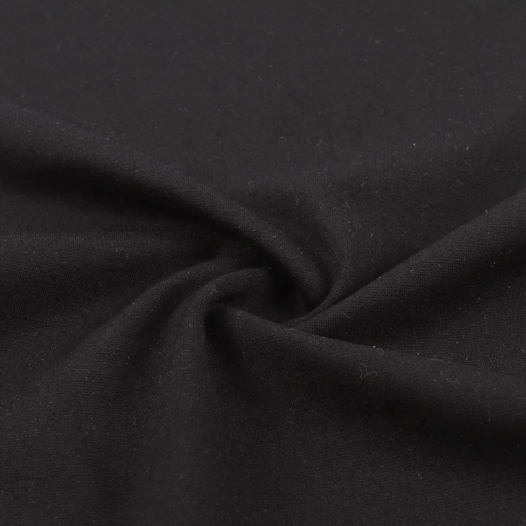 alll black plain dyed  knit roman lycra spandex fabric
