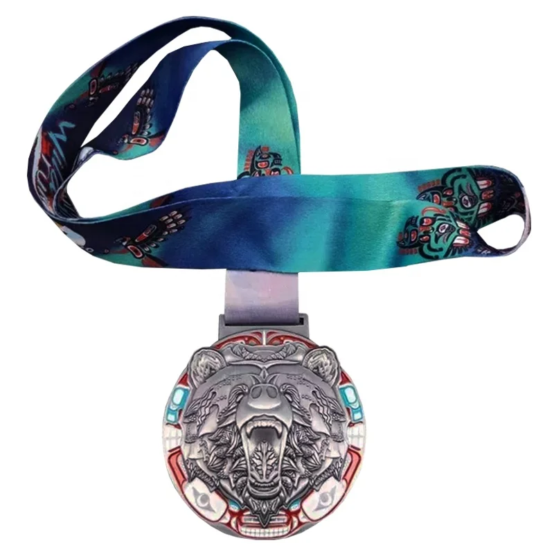 Custom Soft Enamel Award Medals Virtual Running Metal Gift Souvenir Medallion with Ribbon