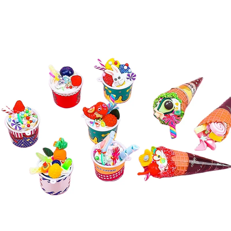 Beautiful Craft Cream Glue Cute Dessert Cup Set Food Toy Children Handmade DIY Cream Glue Toy Kits
