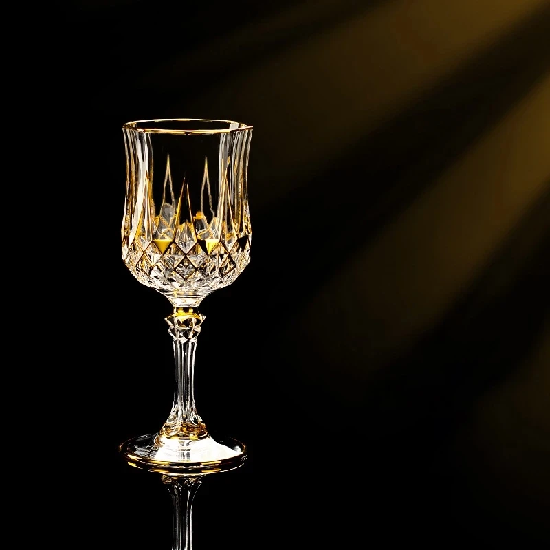 Custom drinking water glasses unique italian diamond shape Champagne Flutes Wine goblet Cup Crystal red wine glass set