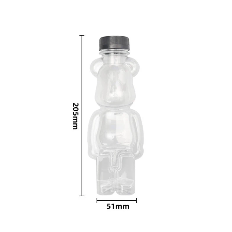 Attractive Fashion Design Bear Shape Bottle PET Animal Plastic Milk Juice 350ML 500ML 700ML Milk Tea Honey Bear Bottle
