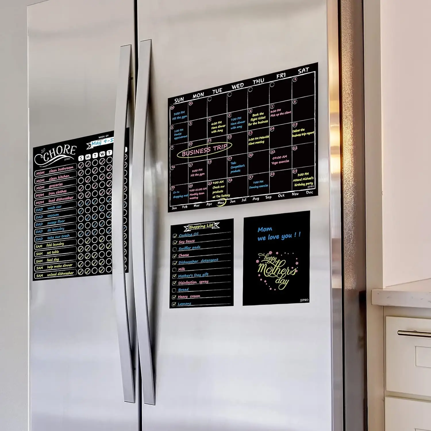 Magnetic Chalkboard  Weekly Calendar Dry Erase Magnetic Chore Chart Set Magnetic Black board