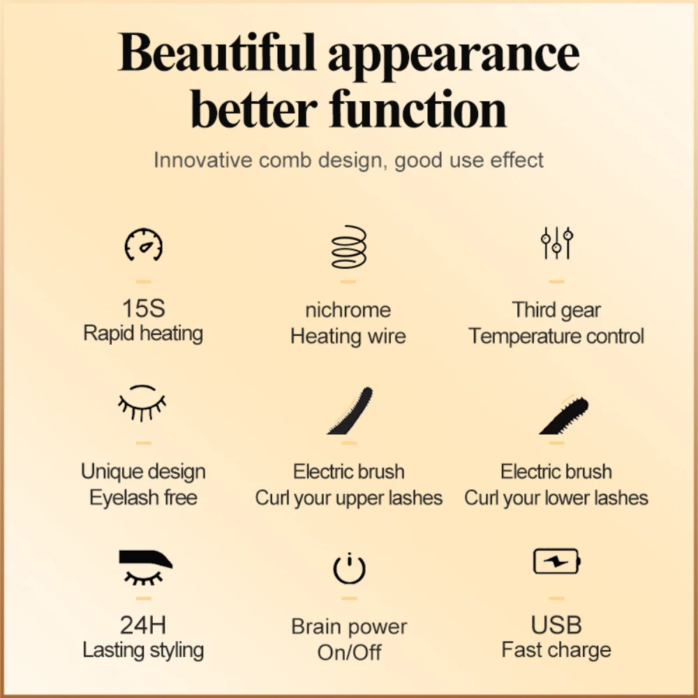 Portable usb rechargeable eyelash curler clip Make-up for Women Eyelashes Curling Makeup Tools Electric makeup tools
