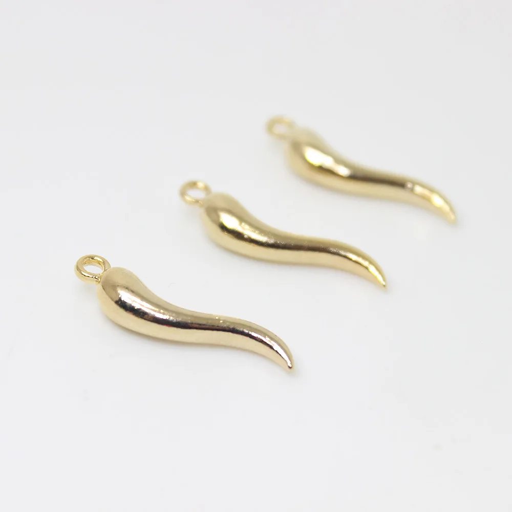 diy Cute Mini  Chili Pepper Italian Horn Pendant Earrings Necklace Pendant Bring good luck Charm Connector