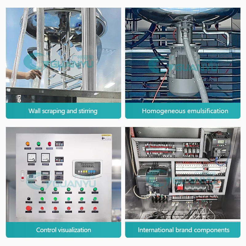 Guanyu Pharmaceutical Emulsifying Mixer Vacuum Emulsifier Mixer Homogenizer For Cosmetic Gynecological Gel Making Machine