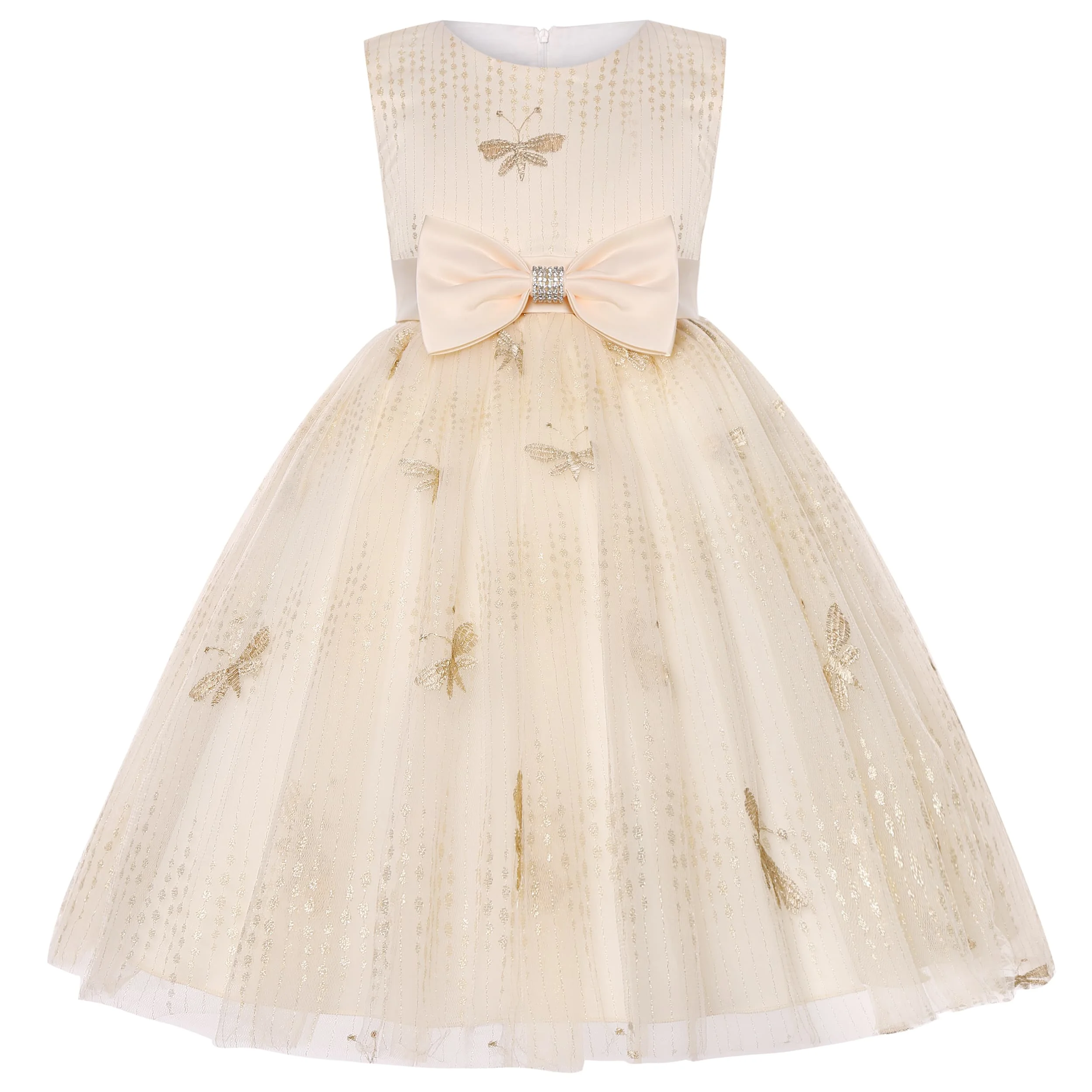 2024 High quality Summer Kids Butterfly print decoration Dresses For Girls Children Princess Party Wedding Dress 2- 10  Years