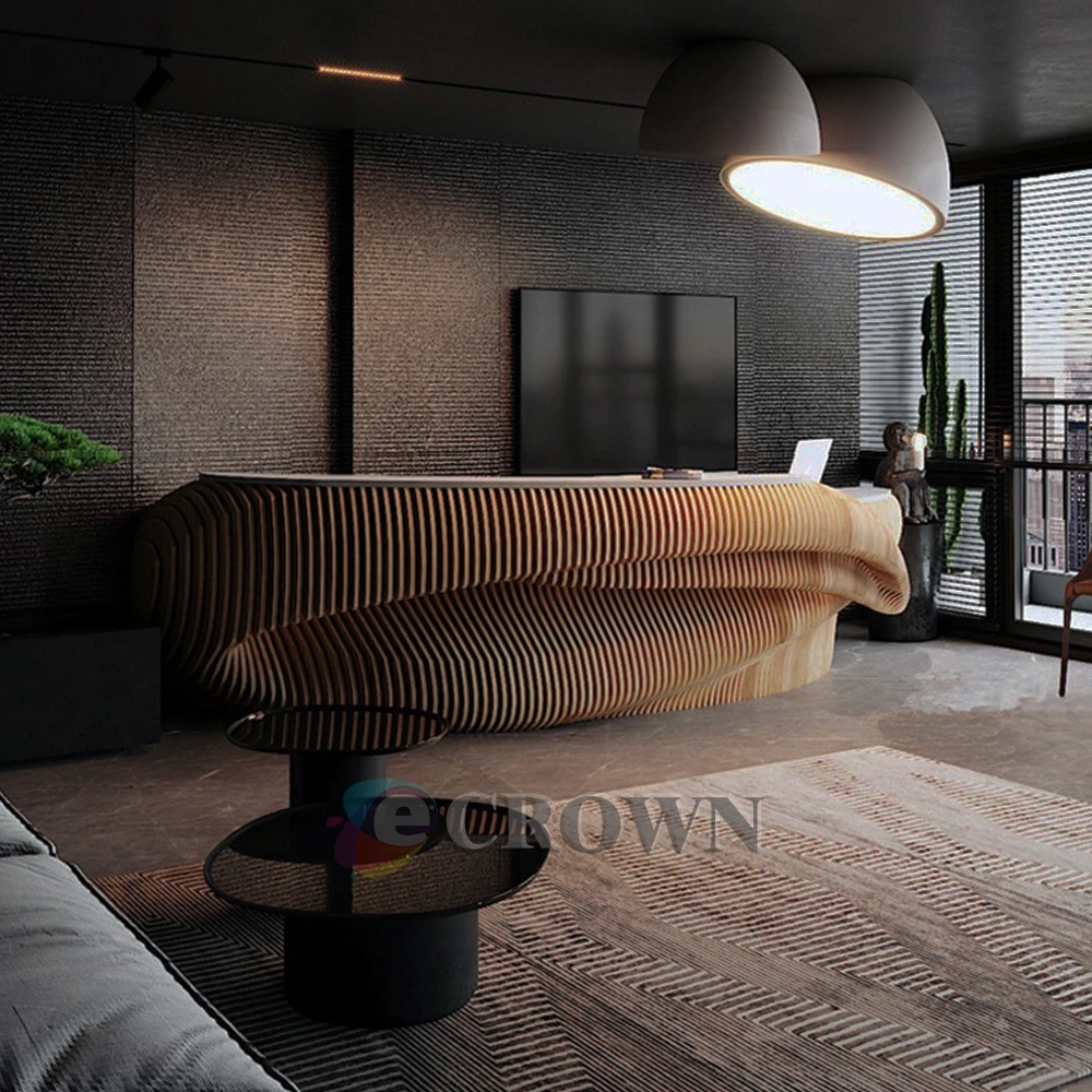 Kiosk Design Modern Office Luxury Cashier Table Reception Service Desktop Checkout ODM