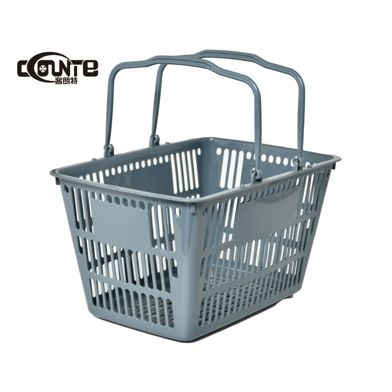 Supermarket Shopping Plastic Basket Collapsible Shopping Basket Customized