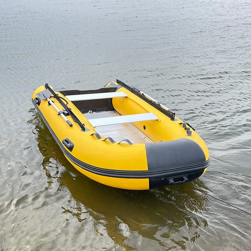 China 0.9mm PVC Inflatable Boat 3.8m Foldable Rowing Boat