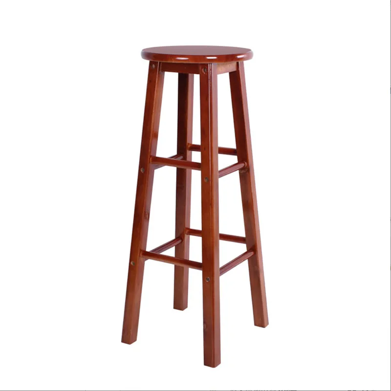 Customize Size&Logo Bar Counter Stool Ash Solid Wood Modern Stool for Kitchen Round Dining Chairs Bar Furniture
