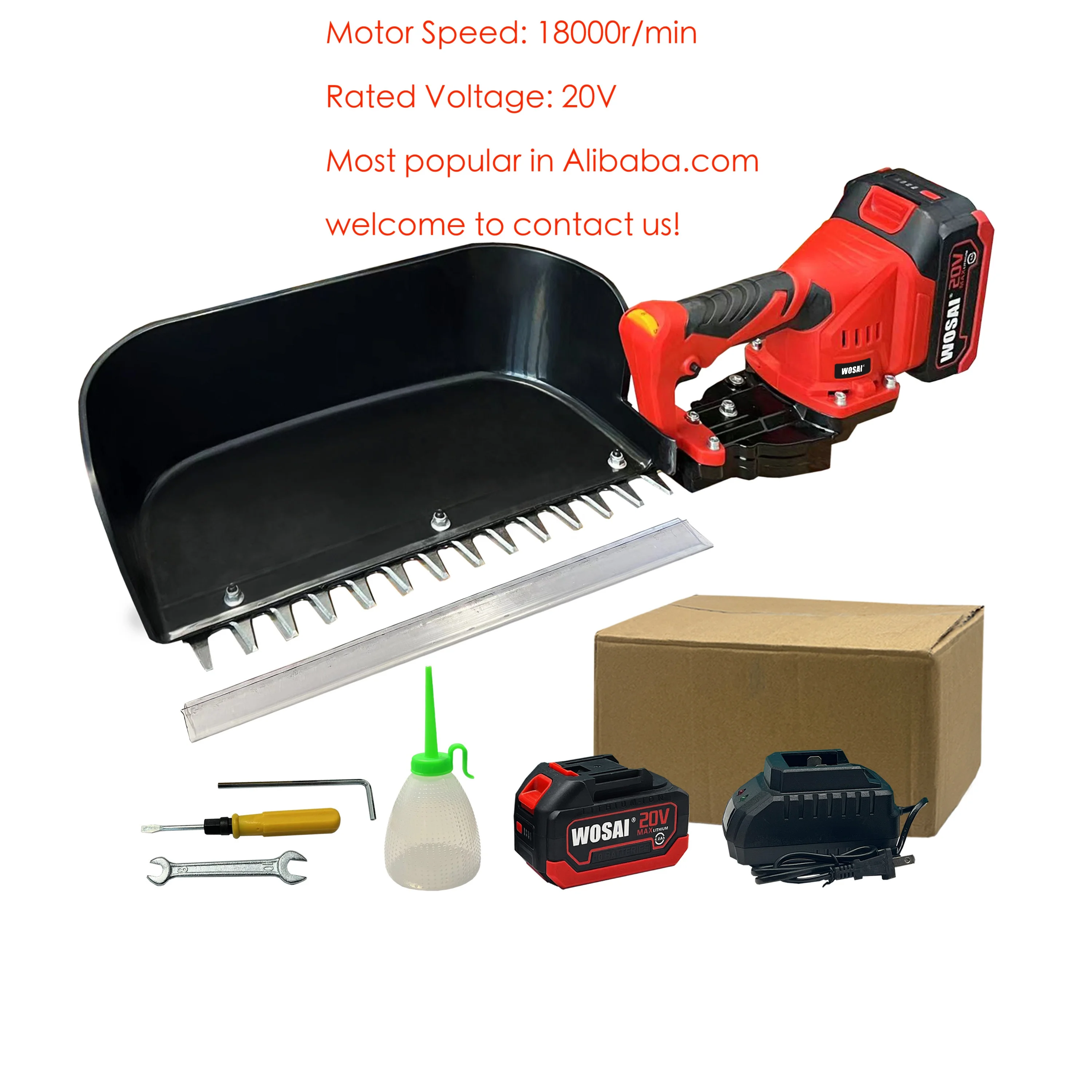 WOSAI 20V Electric Cordless Hedge Trimmer Portable Tea Picker Lithium Battery Tea Harvester