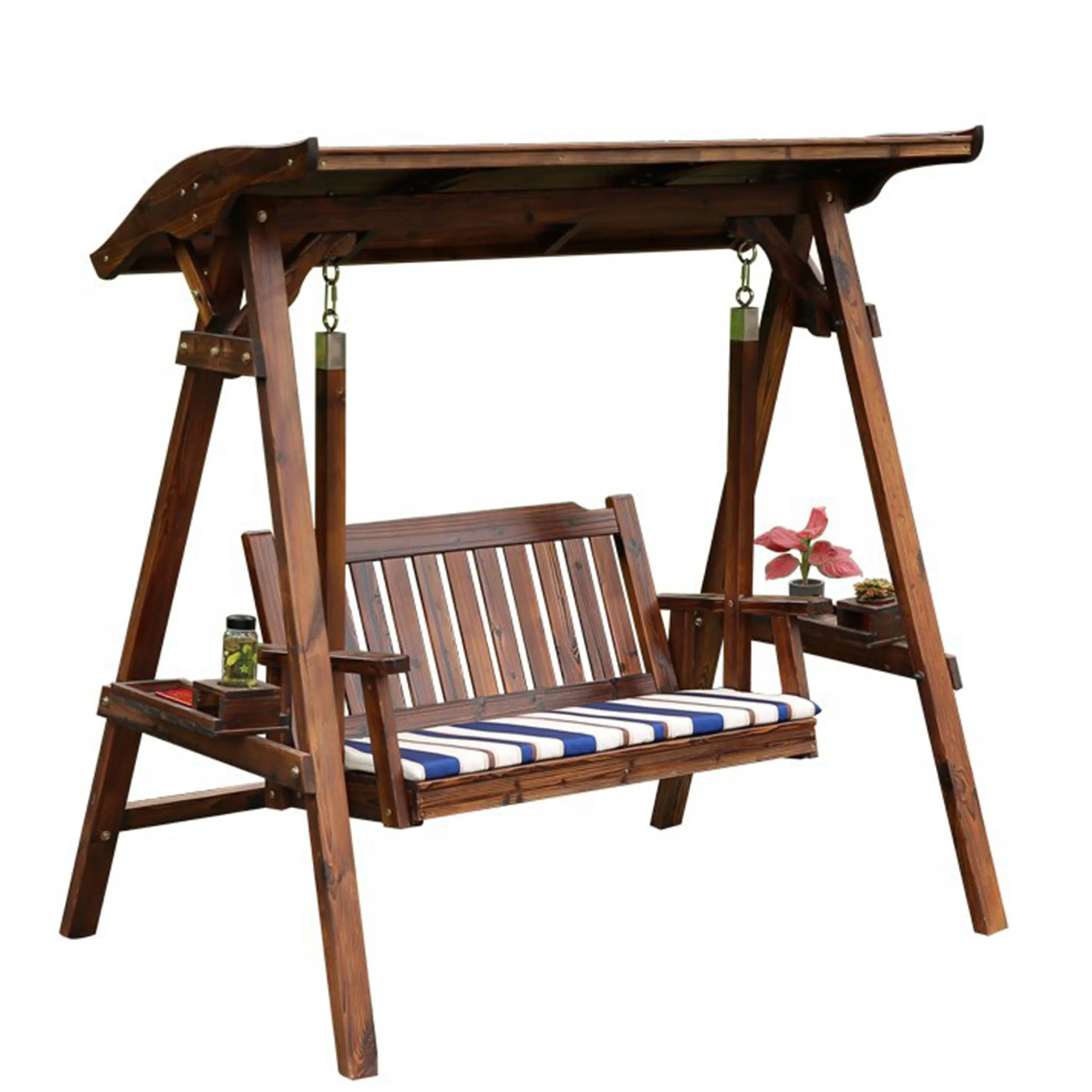 hot sale Outdoor Garden Furniture Iron Pipe Soft And,Comfortable 100 Cotton Hanging Chair With Stand/